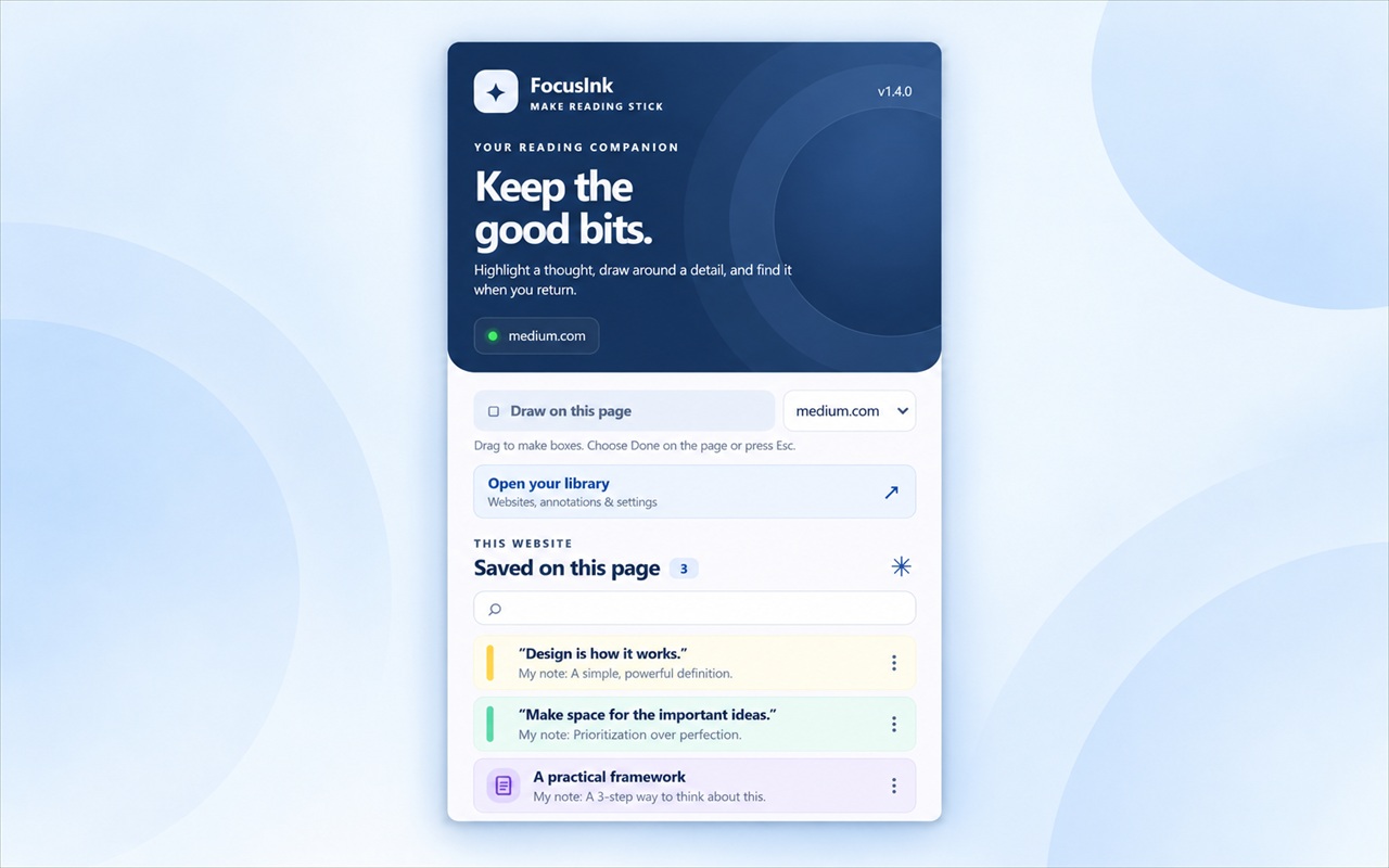 FocusInk interface screenshot